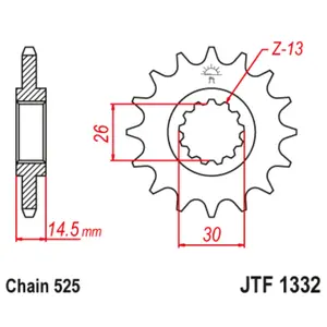 Motorcycle sprocket JT Sprockets Honda CB 750 NIGHTHAWK (RC38) [750]/Honda CB 1000 R NEO SPORTS CAFE ABS (SC80) [1000]/Honda VFR 800 F ABS (RC93) [800] image-0