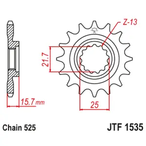 Motorcycle sprocket JT Sprockets Kawasaki Ninja ZX-6 R (ZX600GG) [600]/Kawasaki Ninja ZX-6 R (ZX600GH) [600]/Kawasaki Ninja ZX-6 R (ZX636A) [636] image-0