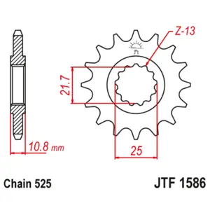 Motorcycle sprocket JT Sprockets Yamaha TDM 850 (4TX) [850]/Yamaha TRX 850 [850]/Yamaha YZF-R6 (RJ27) [600] image-0