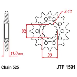 Motorcycle sprocket JT Sprockets Yamaha TDM 900 ABS (RN18) [900]/Yamaha MT-09 SPORT TRACKER (RN43) [850]/Yamaha MT-09 SPORT TRACKER ABS (RN29) [850] image-0
