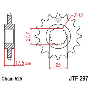 Motorcycle sprocket JT Sprockets Honda CB 500 (PC26) [500]/Honda CB 500 (PC32) [500]/Honda CB 500 SPORT (PC32) [500] image-0