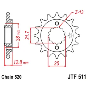 Motorcycle sprocket JT Sprockets Kawasaki KLX 650 (KLX650C) [650]/Kawasaki KLX 650 R (KLX650A) [650]/Kawasaki KLX 650 R (KLX650D) [650] image-0