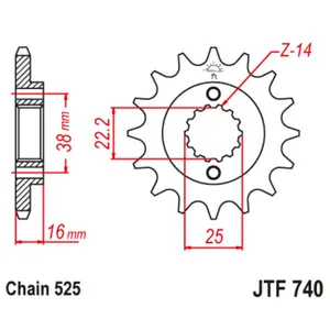 Motorcycle sprocket JT Sprockets Ducati MULTISTRADA V2 [937]/Ducati MULTISTRADA V2 S [937]/Ducati DESERT X RALLY [937] image-0