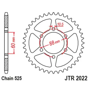 Motorcycle crown JT Sprockets ROYAL ENFIELD HIMALAYAN [400]/ROYAL ENFIELD SCRAM 411 [411] image-0