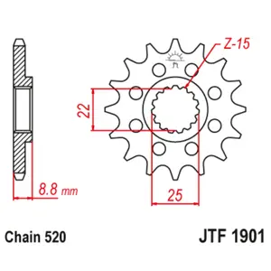 Motorcycle sprocket JT Sprockets BETA RR 125 2T ENDURO [125]/BETA RR 250 2T ENDURO [250]BETA RR 300 2T ENDURO [300] image-0