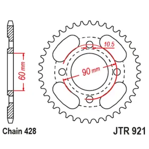 Standard Steel Motorcycle Sprocket JT Sprockets 428 image-0