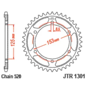 Motorcycle crown JT Sprockets Honda XR 250 L (MD22) [250]/Honda CB 300 R NEO SPORT CAFE ABS (TBD) [300]/Honda CRF 250 L RALLY ABS (MD44) [250] image-0