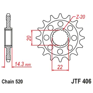 Motorcycle sprocket JT Sprockets BMW G 310 GS ABS (0G02) [310]/BMW G 310 R ABS (0G01) [310]/BMW G 310 GS [310] image-0