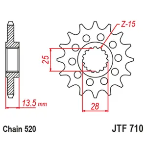Motorcycle sprocket JT Sprockets Aprilia RS 660 [660]/Aprilia RS 660 LIMITED EDITION [660]/Aprilia TUAREG 660 [660] image-0