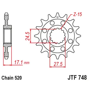 Motorcycle sprocket JT Sprockets Ducati PANIGALE 899 [899]/Ducati PANIGALE 959 [959]/Ducati PANIGALE 959 CORSE [959] image-0