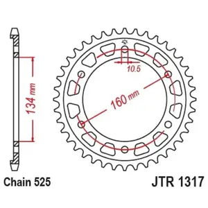 Motorcycle crown JT Sprockets Honda CBR 1000 RR FIREBLADE SP ABS (SC59) [1000]/Honda CBR 1000 RR FIREBLADE SP (SC59) [1000]/Honda CBR 1000 RR FIREBLADE ABS (SC77) [1000] image-0