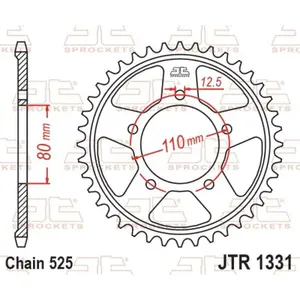 Motorcycle crown JT Sprockets Honda CRF 1000 L AFRICA TWIN ABS (SD06) [1000]/Honda CRF 1000 L AFRICA TWIN ADVENTURE SPORT ABS (SD06) [1000]/Honda CRF 1000 L AFRICA TWIN (SD04) [1000] image-0