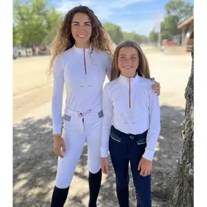 Girl's long-sleeved riding polo shirt Ju & Pa Lily image-0