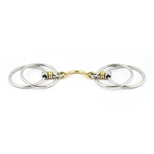 Mors 3 or 4 Ring Bit for Horse with Tongue Port Jump'In
