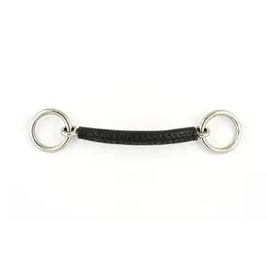 Leather Covered Straight Bit for Horse Jump'In image-1