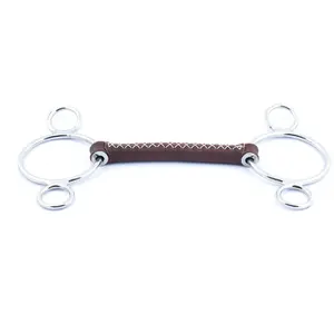 Mors 2 anneaux pour cheval en cuir rond Jump'In Pessoa image-0