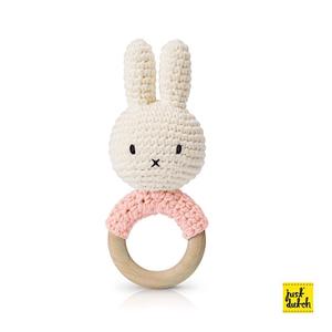 jdt1567-miffy-teether-eco-cotton-rattle-just-dutch-pastel-pink-one-size