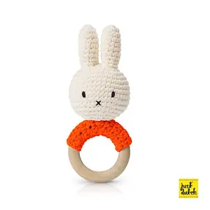Miffy teether eco-cotton rattle Just Dutch image-0