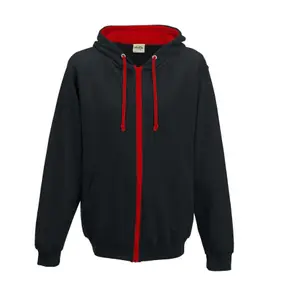 Sweatshirt à capuche zippé contrasté Just Hoods Varsity image-0