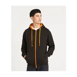 Sweatshirt à capuche zippé contrasté Just Hoods Varsity image-1
