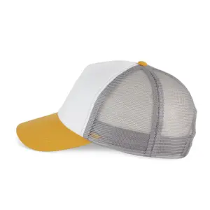 Cotton canvas 5 panel trucker cap K-up Gold Label image-3
