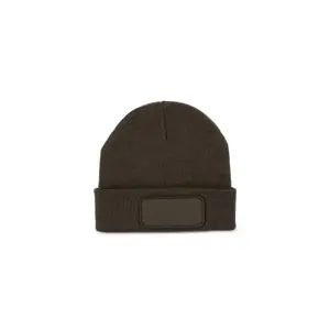 Recycled beanie with patch K-up image-0