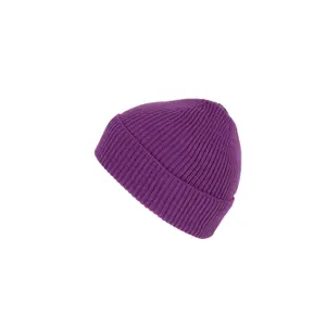 Ribbed beanie with lapel K-up image-1