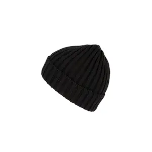 Double ribbed beanie with lapel K-up image-1