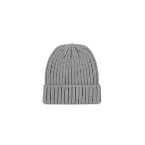 Double ribbed beanie with lapel K-up image-0