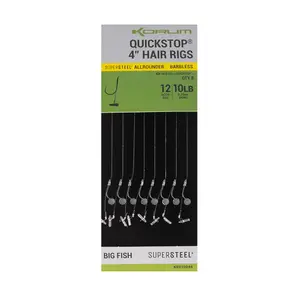 Hooks Korum big fish braided hair rigs 6 barbless (x8)