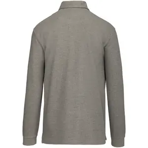 Langärmeliges geripptes Poloshirt Kariban French Rib image-1