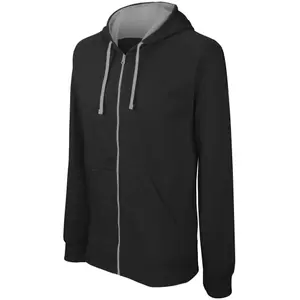 Hooded zip sweatshirt Kariban Contrastée image-1