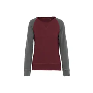 Damen-Rundhals-Sweatshirt Kariban bicolore image-0
