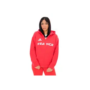 Felpa con cerniera a cappuccio da donna adidas France image-0