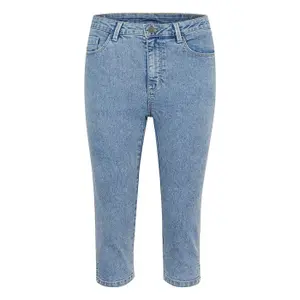 Damskie jeansy skinny KAFFE Vicky Capri image-0