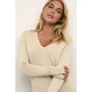 Women's V-neck sweater KAFFE KALizza image-5