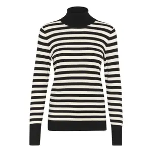 Jersey de cuello alto para mujer KAFFE Lizza Striped image-0