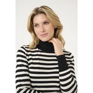 Jersey de cuello alto para mujer KAFFE Lizza Striped image-5