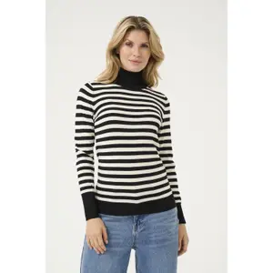 Jersey de cuello alto para mujer KAFFE Lizza Striped image-2