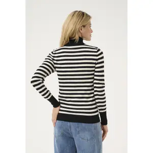 Jersey de cuello alto para mujer KAFFE Lizza Striped image-4