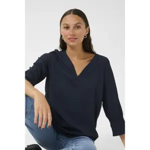 Γυναικεία μπλούζα με V λαιμόκοψη KAFFE Linda image-2