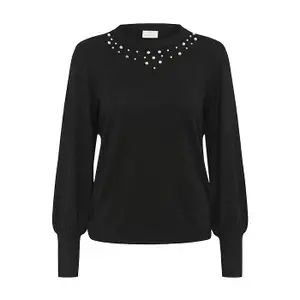 Sweter z koralikami dla kobiet KAFFE Lizza image-0