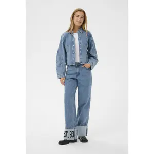 Women's Long Sleeve Denim Shirt KAFFE KAValis image-1