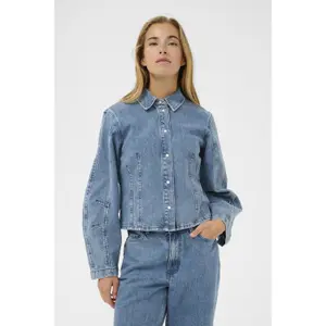 Women's Long Sleeve Denim Shirt KAFFE KAValis image-2