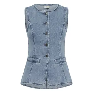 Women's Denim Gilet KAFFE KAVallis image-0