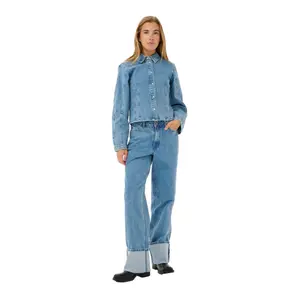 Women's Cuffed Straight Jeans KAFFE Vallis image-1