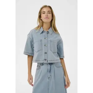 Korte mouwen spijkerblouse voor dames KAFFE Minna image-1