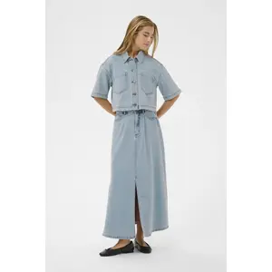 Korte mouwen spijkerblouse voor dames KAFFE Minna image-2