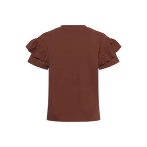 Women's T-shirt KAFFE Erin Flounce image-3