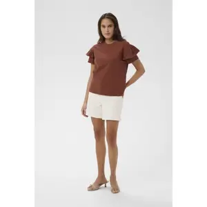 Women's T-shirt KAFFE Erin Flounce image-2
